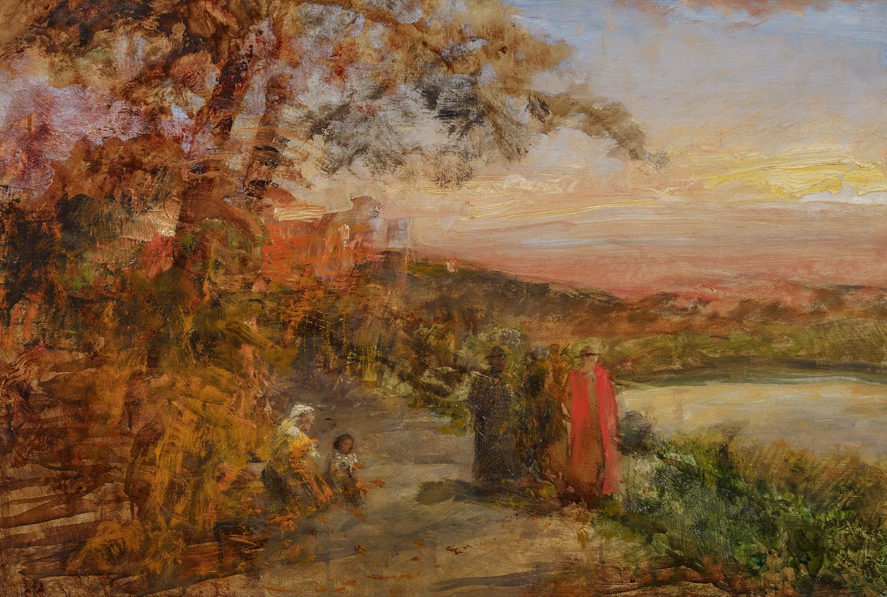 Oswald Achenbachin kardinaalit Albano-järven yläpuolella tekijältä Oswald Achenbach