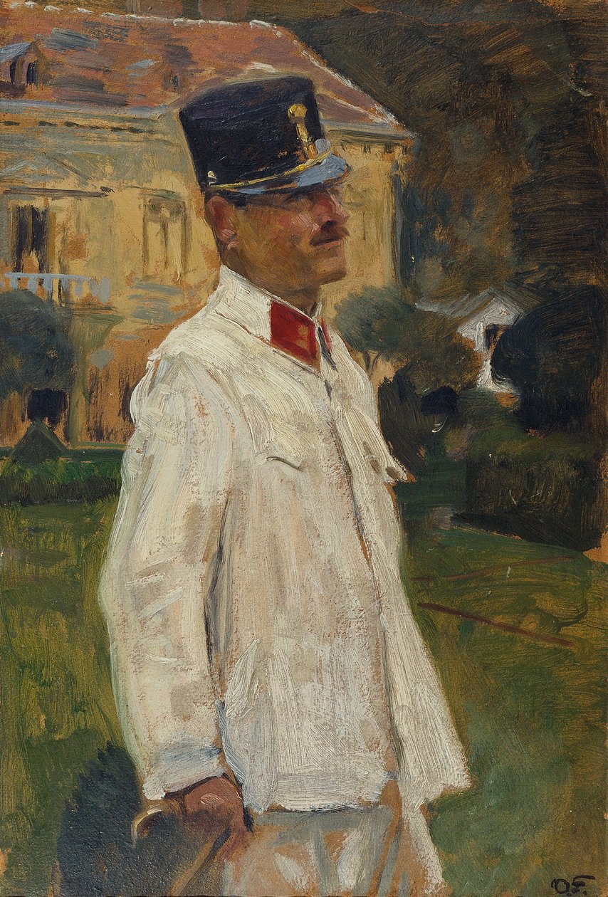 Heinrich (?) Gallia upseerin univormussa tekijältä Otto Friedrich