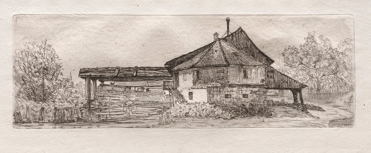 Vanha mylly Tonavan rannalla, 1879. tekijältä Otto H. Bacher