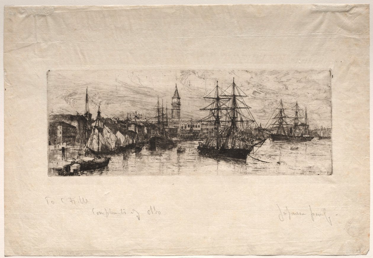 Shipping ja Ducal Palace, 1880. tekijältä Otto H. Bacher