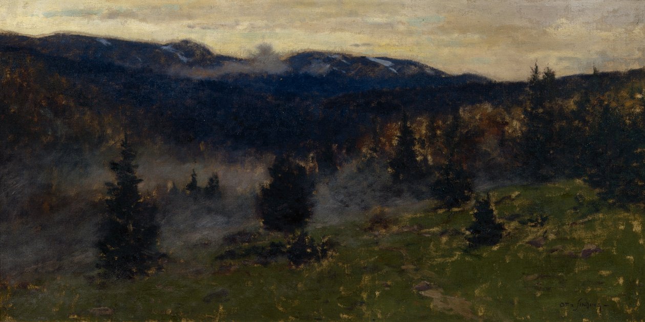 Maisema (öljy kankaalle) tekijältä Otto Ludvig Sinding