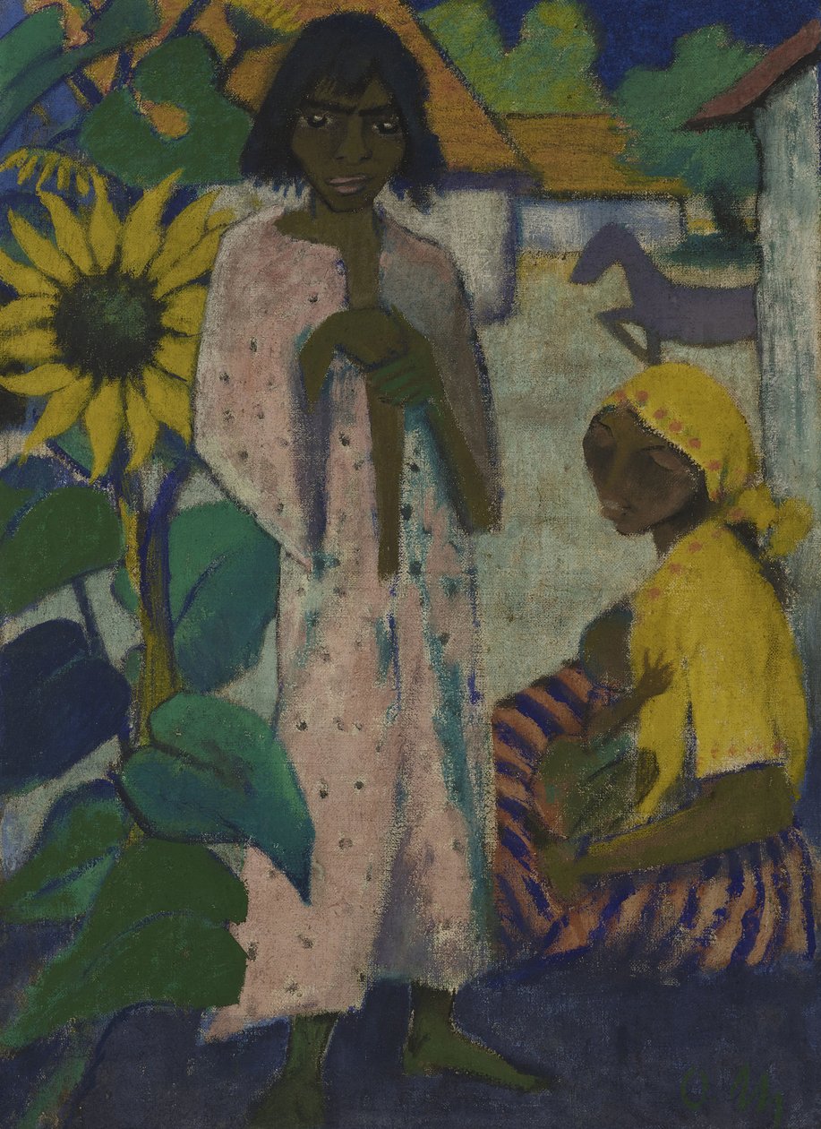 Mustalaiset auringonkukan kanssa, 1927. tekijältä Otto Mueller