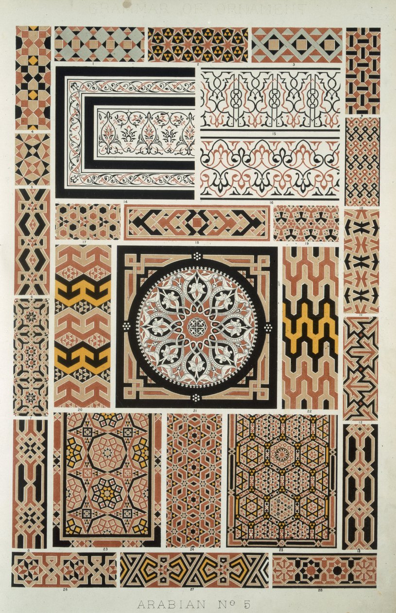 Arabian numero 5, Owen Jonesin (1809-68) teoksesta The Grammar of Ornament tekijältä Owen Jones