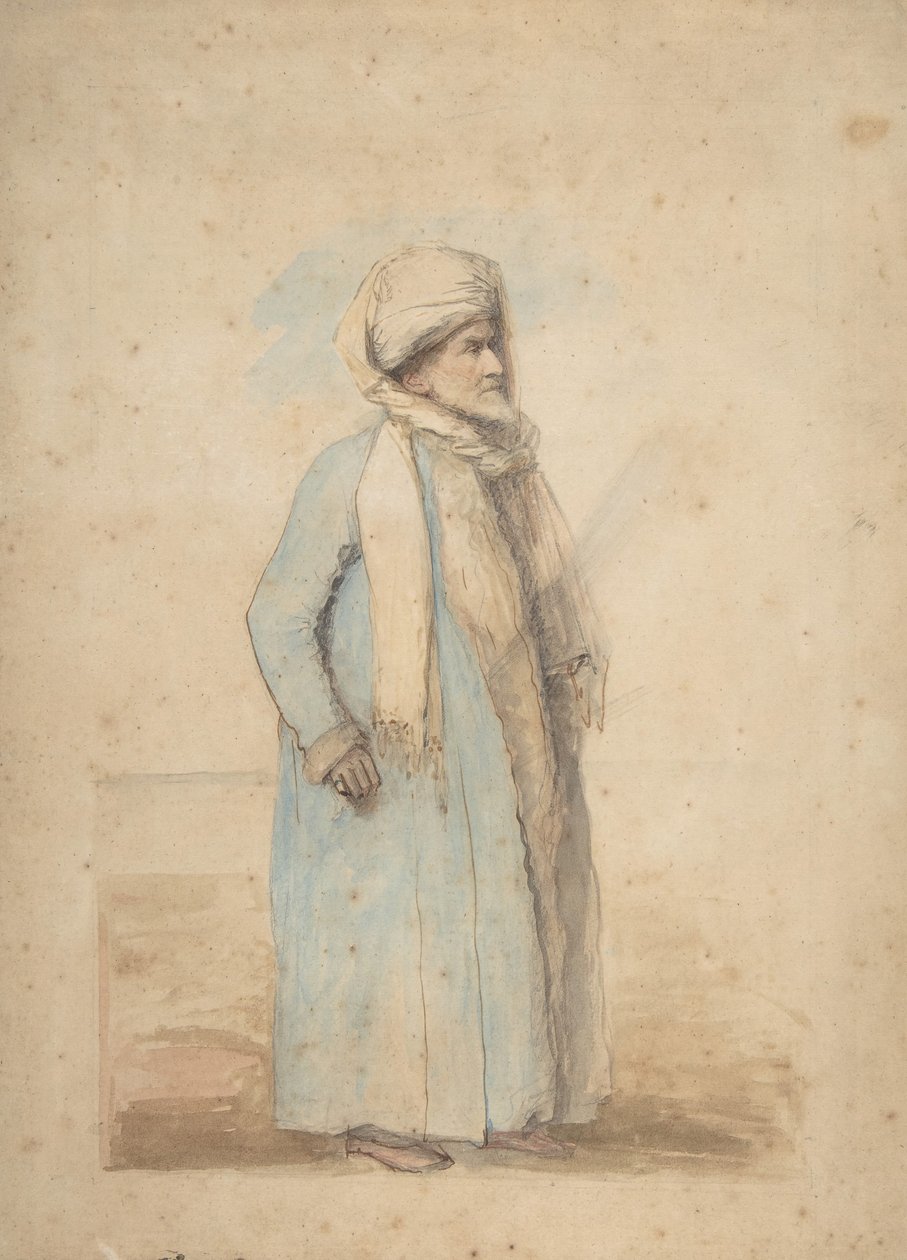 Parrakas mies itämaisessa asussa, n. 1780. tekijältä Ozias Humphry