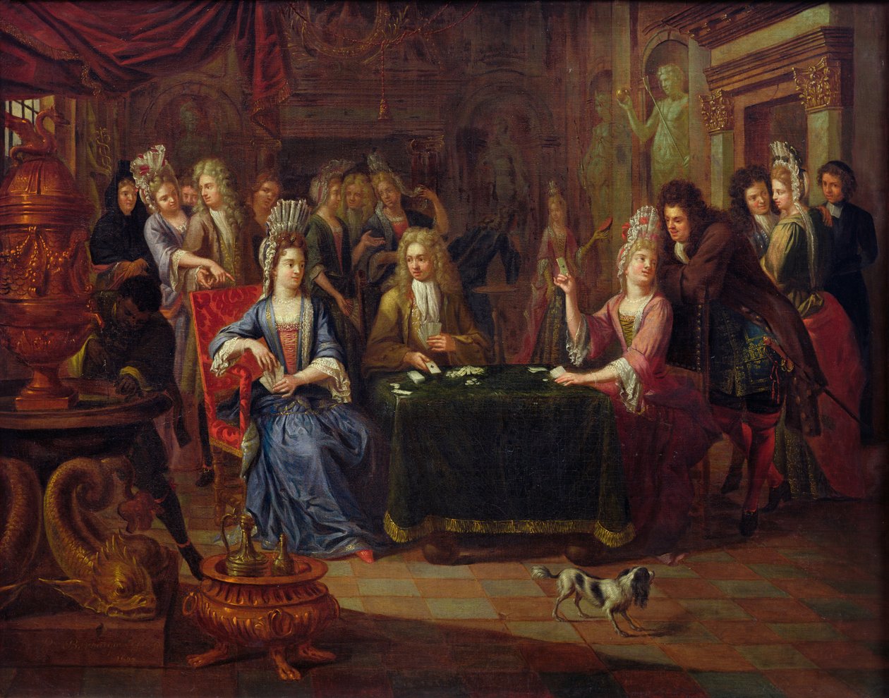 Kortinpelaajat, 1699 tekijältä P. Bergaigne