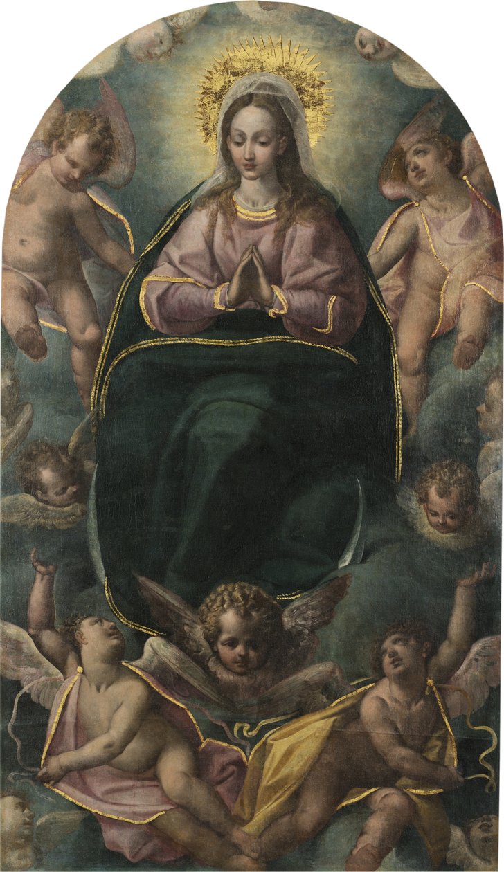 Virgen con ángeles tekijältä Pablo de Cespedes