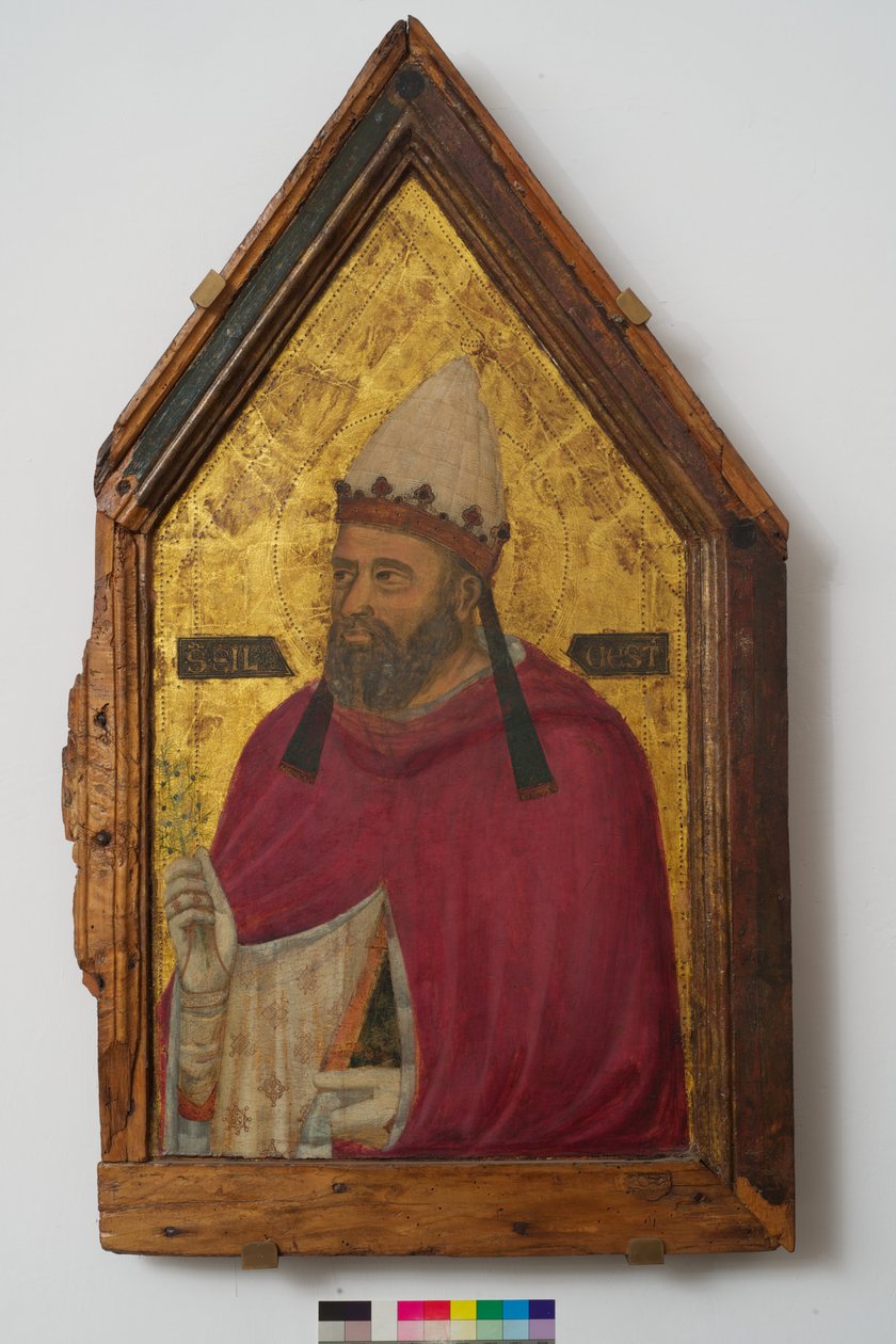 Saint Silvester (tempera paneelissa) tekijältä Pacino di Buonaguida