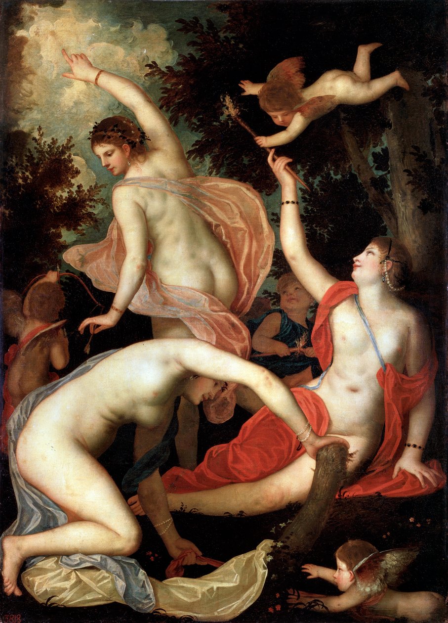 "Graces ja Cupid", c1600-1640 tekijältä Padovanino