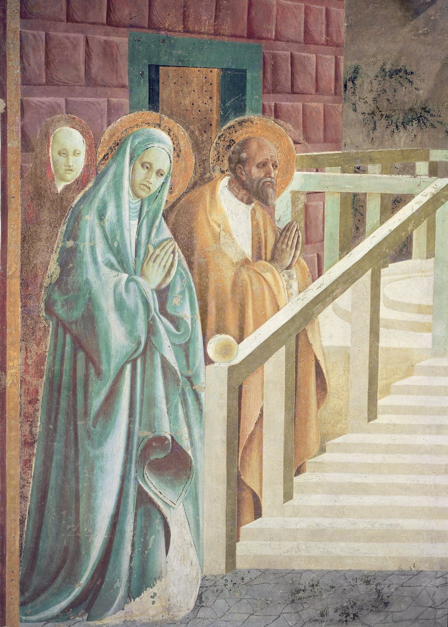 Pyhä Anna ja Joakim Marian esittelyssä temppelissä, 1433-34 (yksityiskohta) tekijältä Paolo Uccello