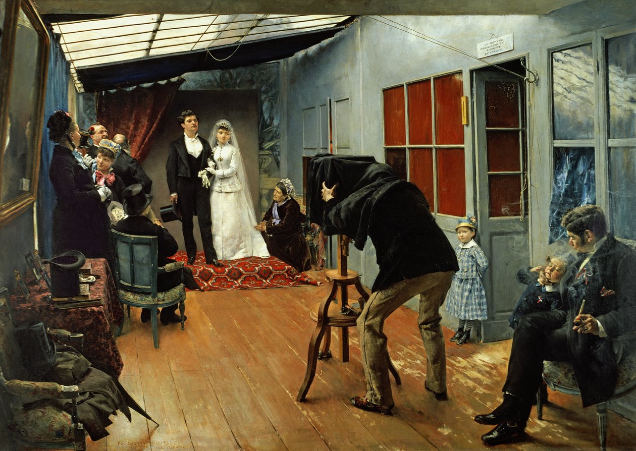 Häät Valokuvaajan luona, 1878-9 tekijältä Pascal Adolphe Jean Dagnan Bouveret