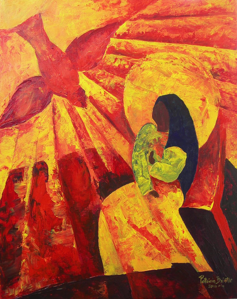 Annunciation, 2011 (akryyli kankaalle) tekijältä Patricia Brintle
