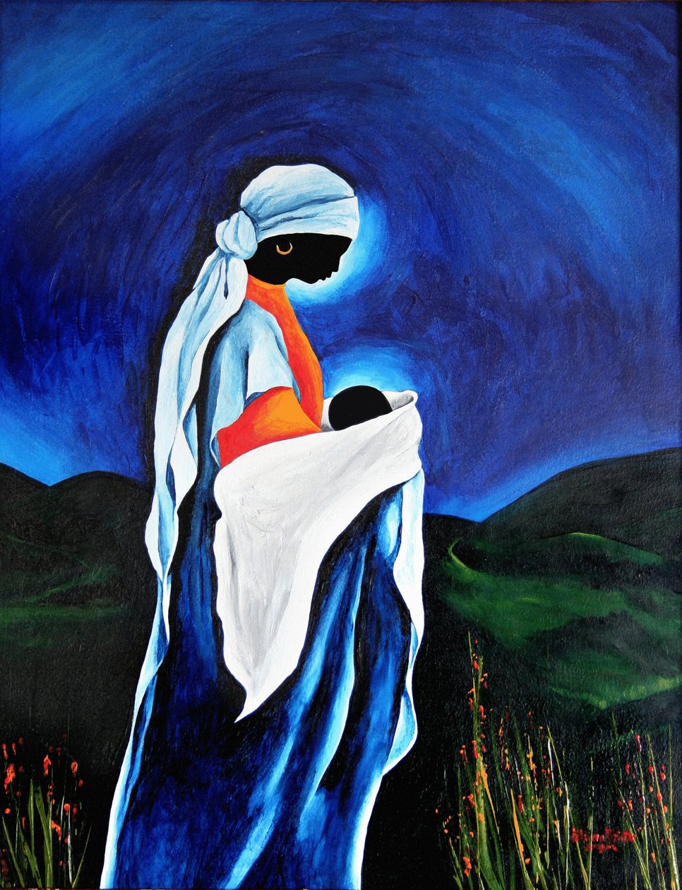Madonna ja lapsi - Beloved Son, 2008 (akryyli puulle) tekijältä Patricia Brintle