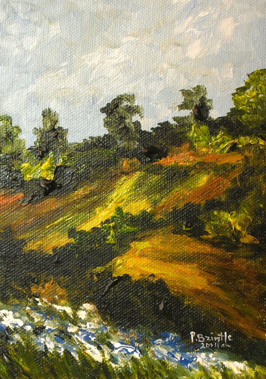 Bleuets a Trouin, 2014 (akryyli kankaalle) tekijältä Patricia Brintle