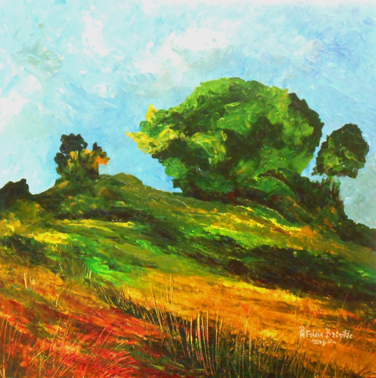 Road to Mayette, 2015 (akryyli kankaalle) tekijältä Patricia Brintle