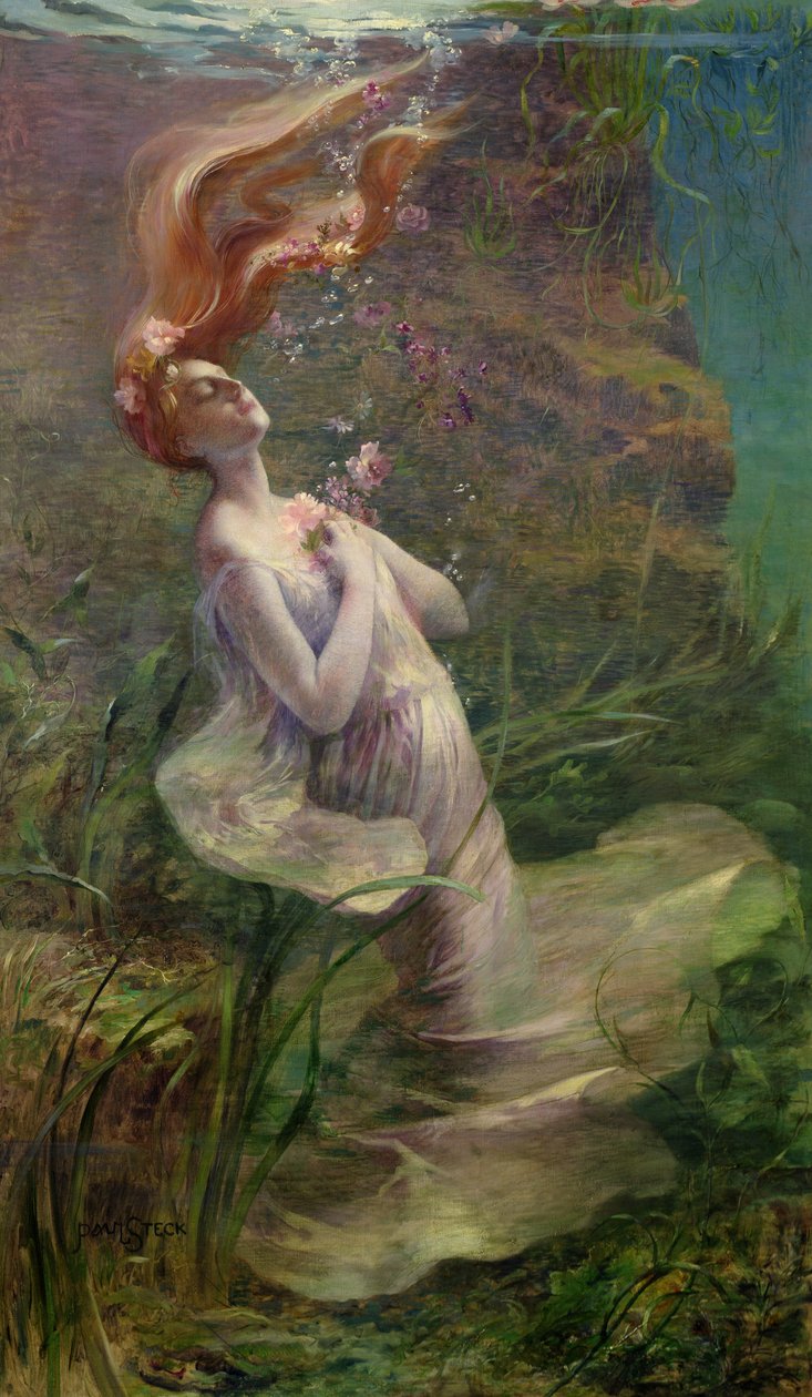 Ophelia Drowning, 1895 tekijältä Paul Albert Steck
