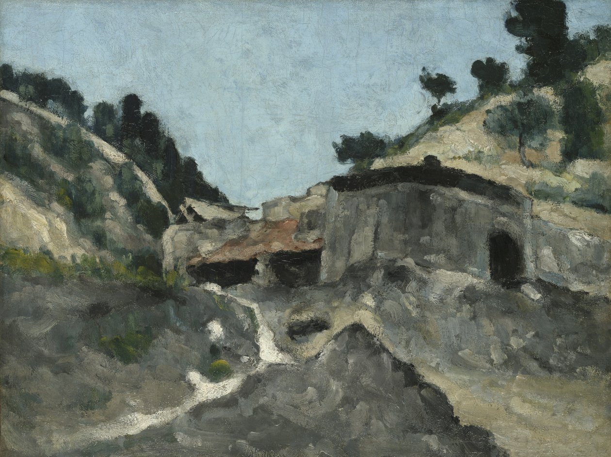 Maisema vesimyllyllä, n. 1871 tekijältä Paul Cézanne