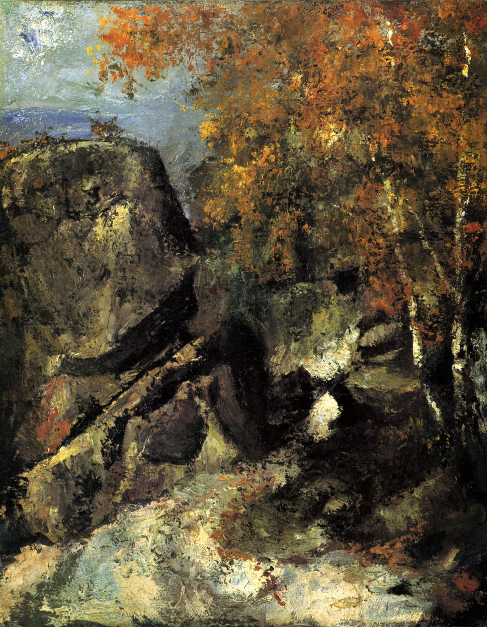 Felsen im Wald von Fontainebleau tekijältä Paul Cézanne