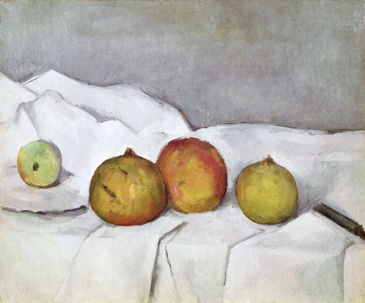 Prutas sa isang Tela, c.1890 finn tekijältä Paul Cézanne