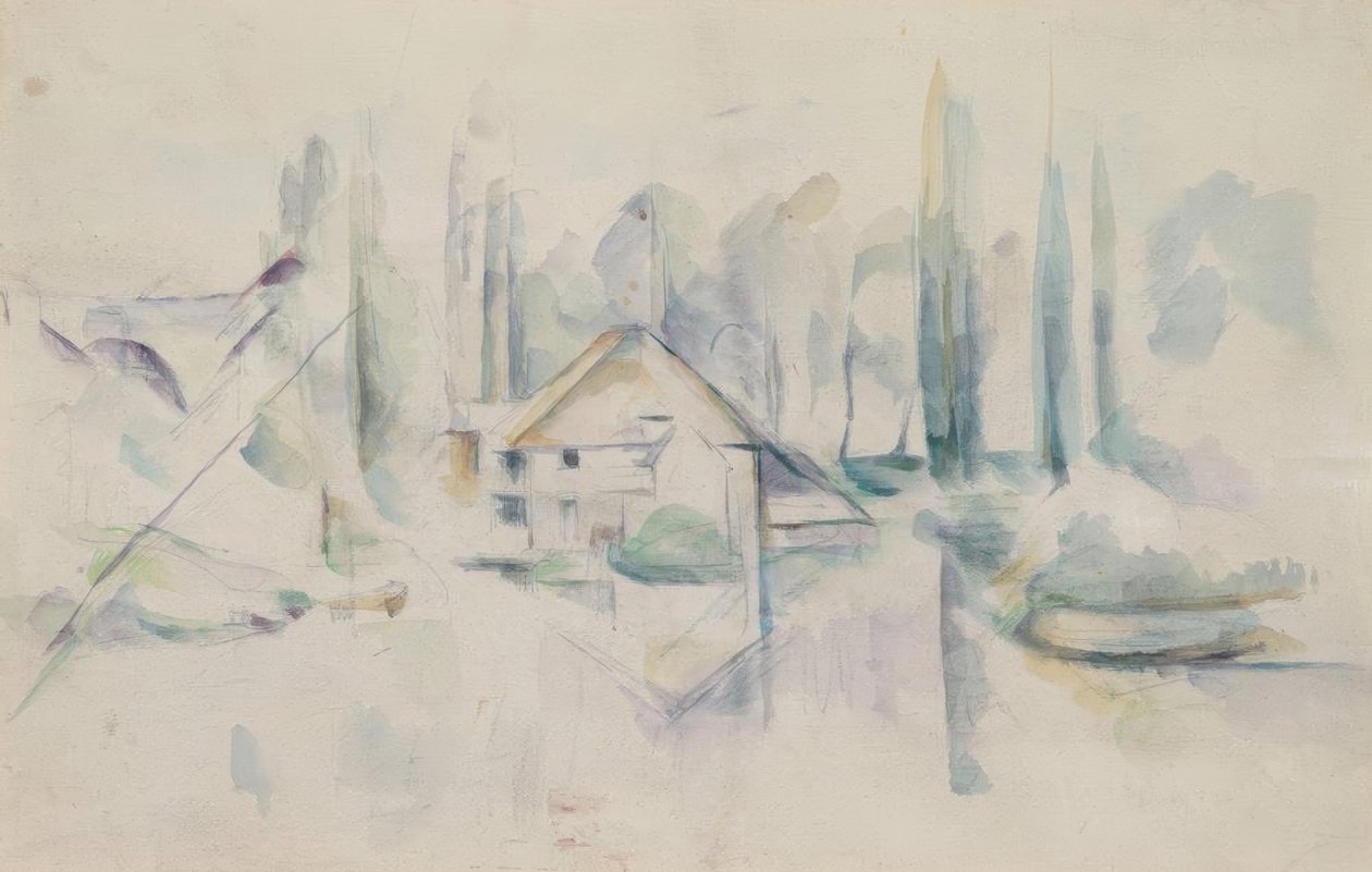 Maison au bord de l’eau tekijältä Paul Cézanne