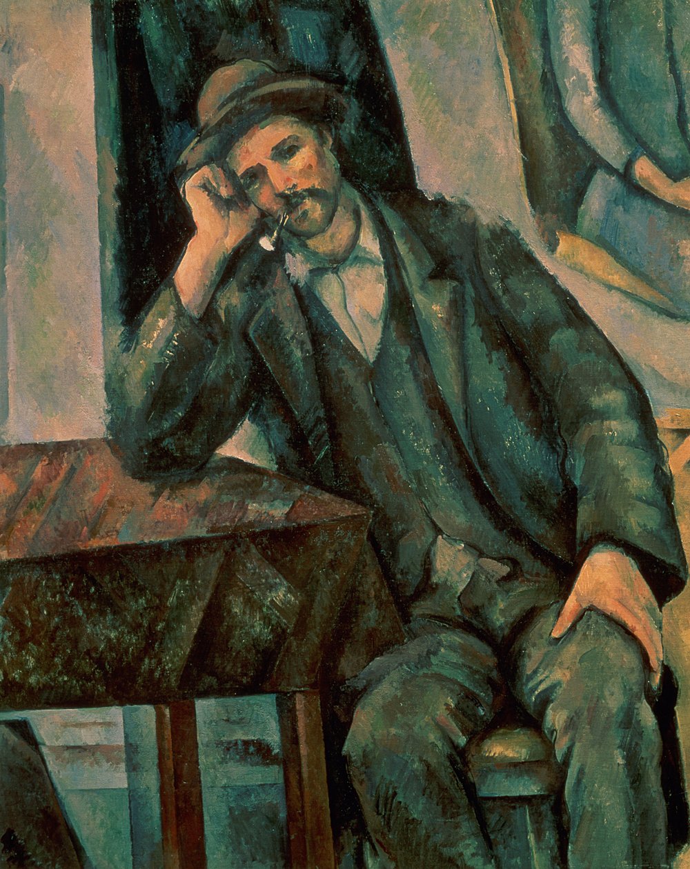 Mies polttaa piippua, 1890-92 tekijältä Paul Cézanne