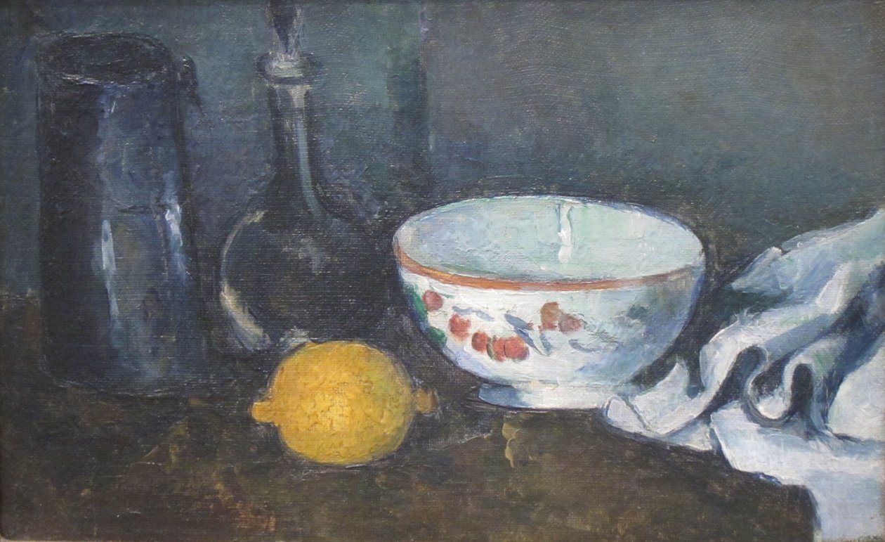 Sininen ja sitruunainen asetelma tekijältä Paul Cézanne