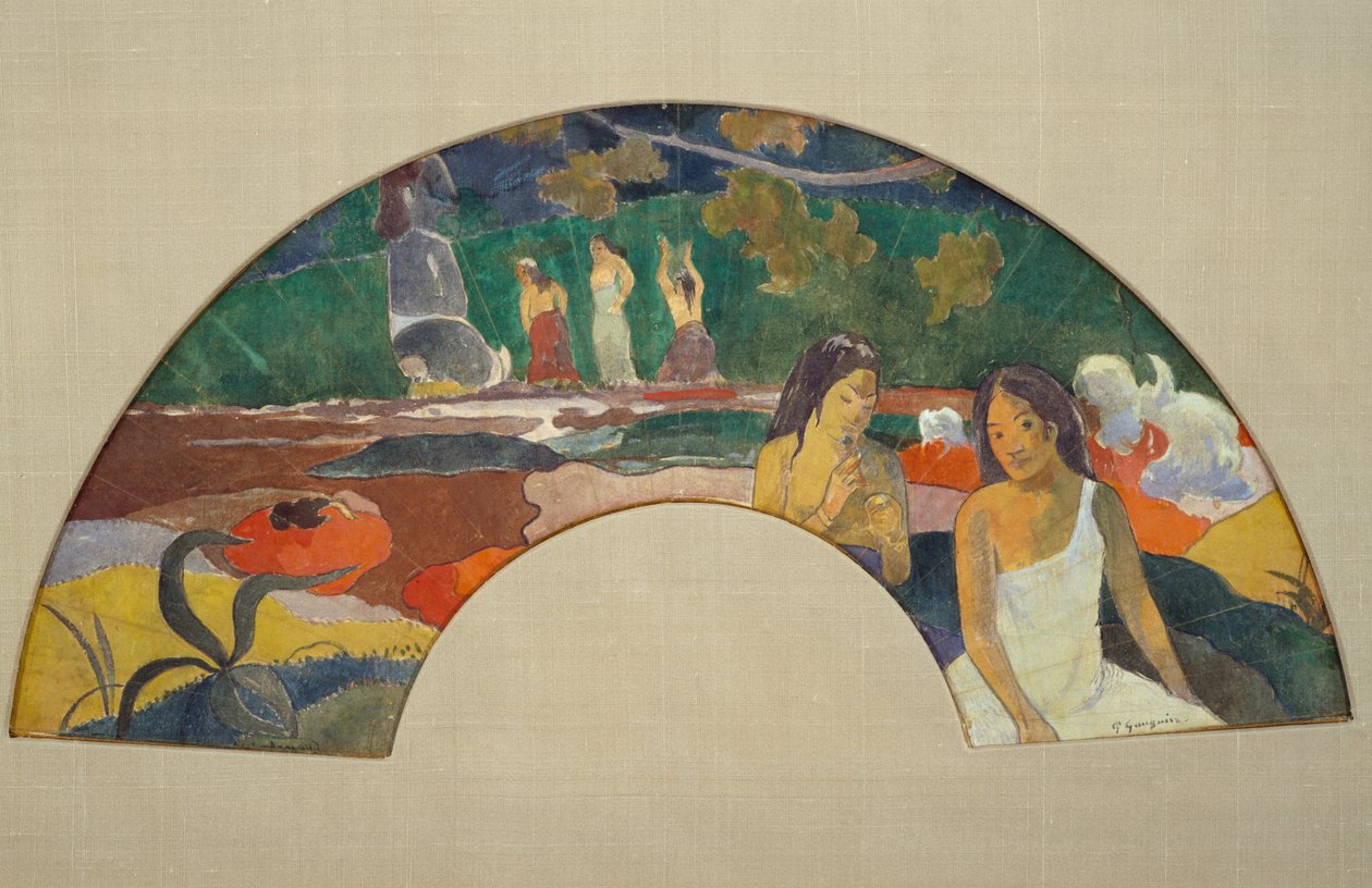 Joyousness Area II, 1894 (guassi & wc pellavalla) tekijältä Paul Gauguin