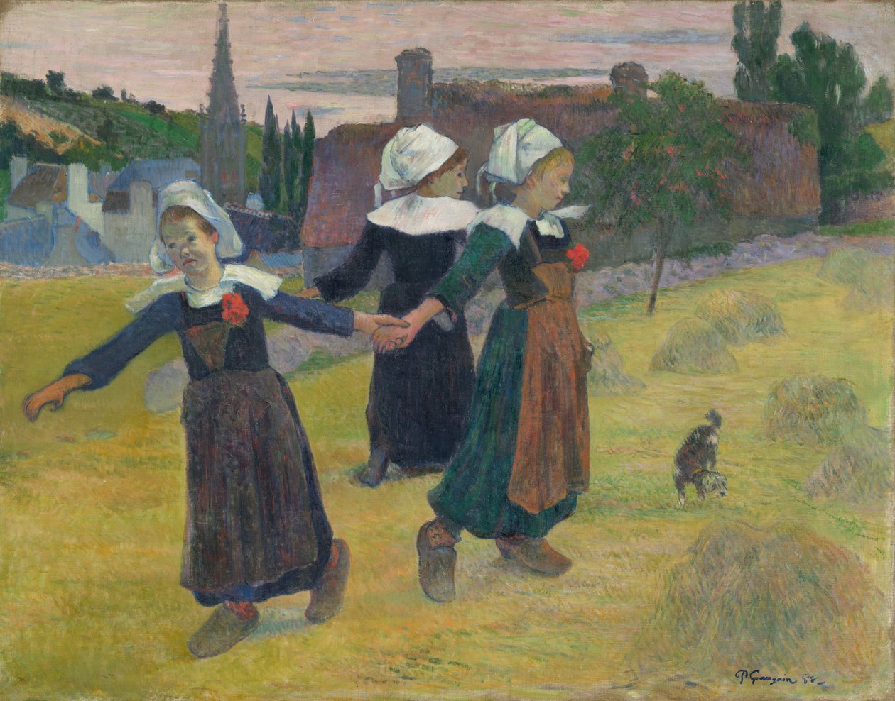 Bretonitytöt tanssivat, Pont-Aven tekijältä Paul Gauguin