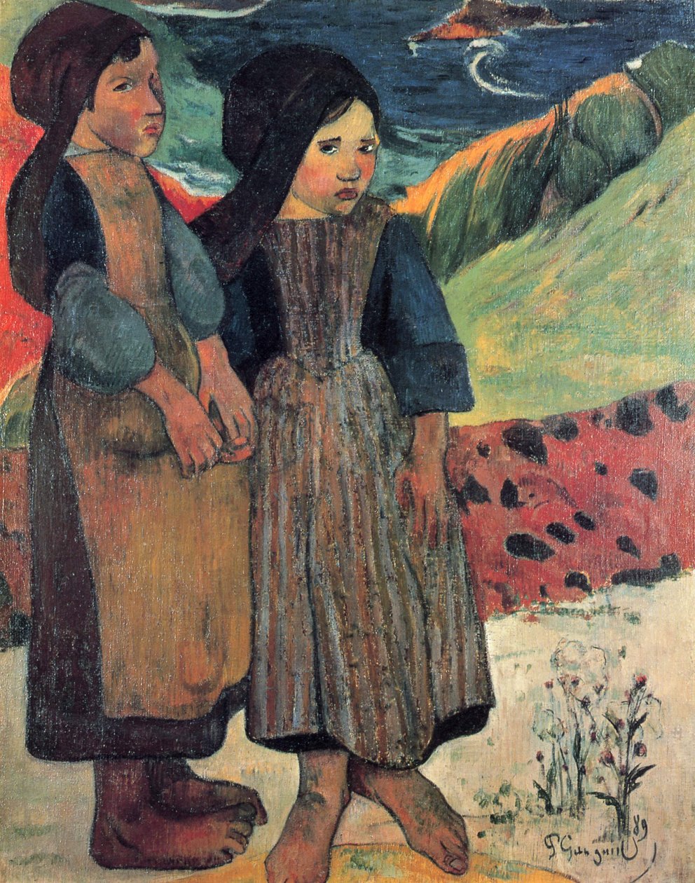 Kleine Bretoninnen am Meer tekijältä Paul Gauguin