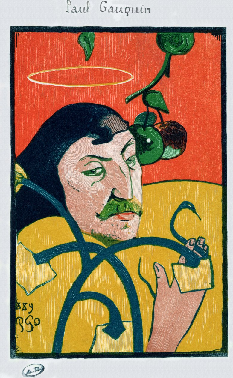Omakuva, 1889 (värillinen puupainatus) tekijältä Paul Gauguin