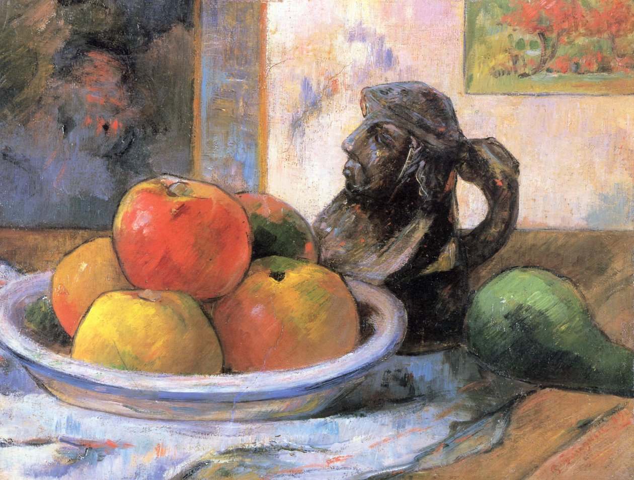 Stilleben mit Äpfel, Birne und Krug tekijältä Paul Gauguin