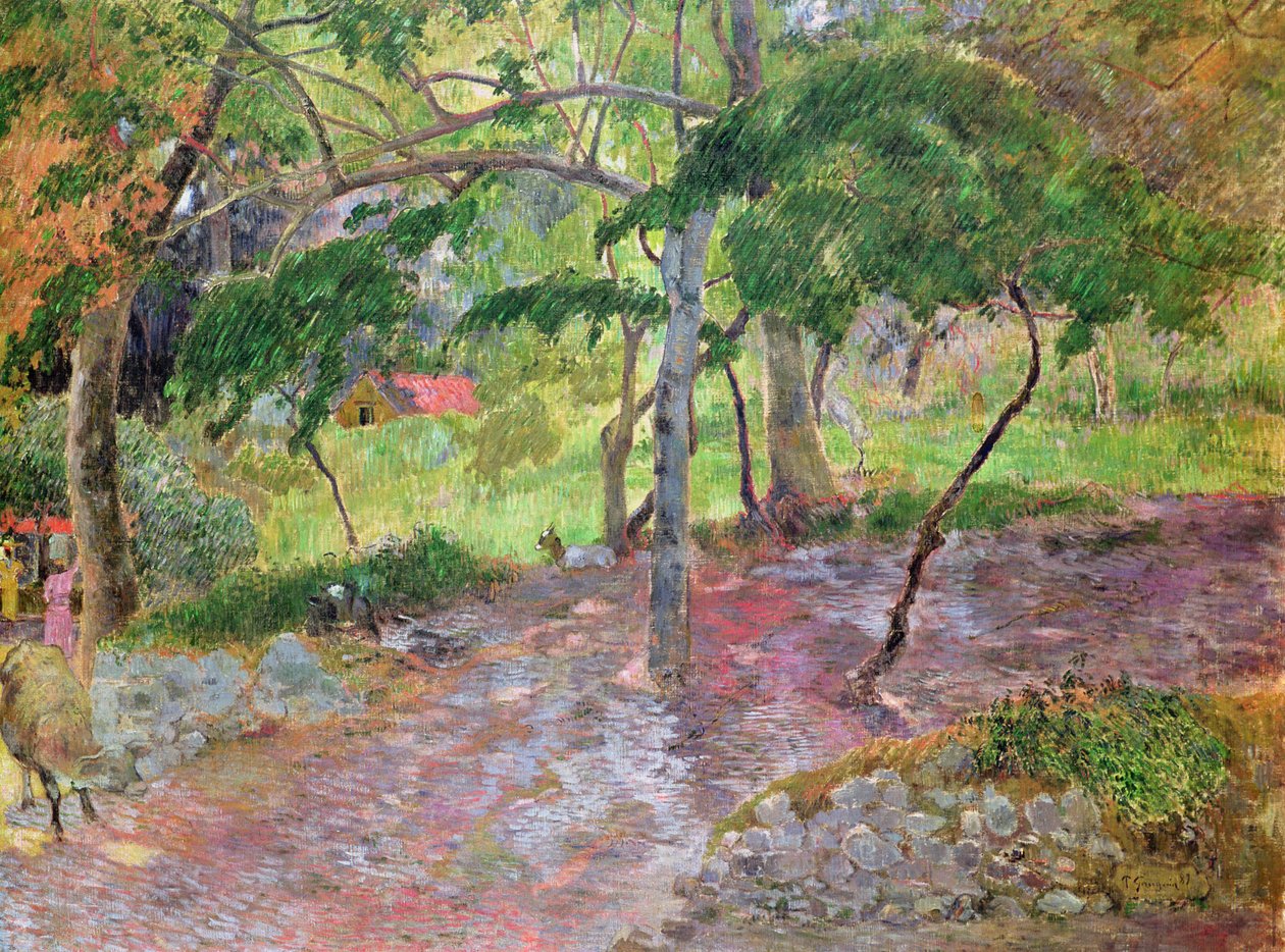 Trooppinen maisema, Martinique, 1887 tekijältä Paul Gauguin
