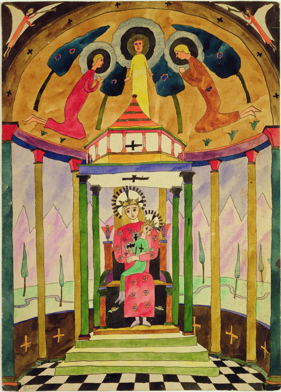 Madonna, 1923 (kynä ja muste ja wc paperilla) tekijältä Paul Goesch