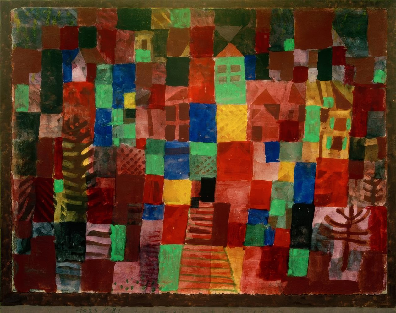 Häuser mit Treppenweg tekijältä Paul Klee