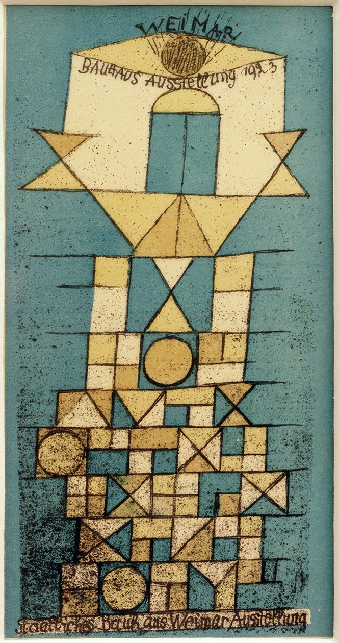 P.Klee, Weimar, Bauhaus Ausst. 1923 / Farblithographie tekijältä Paul Klee