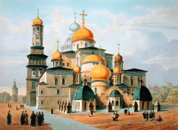 Novy Jerusalem lähellä Moskovaa, paina Louis-Pierre-Alphonse Bichebois (1801-50), 1830 tekijältä Paul Marie Roussel