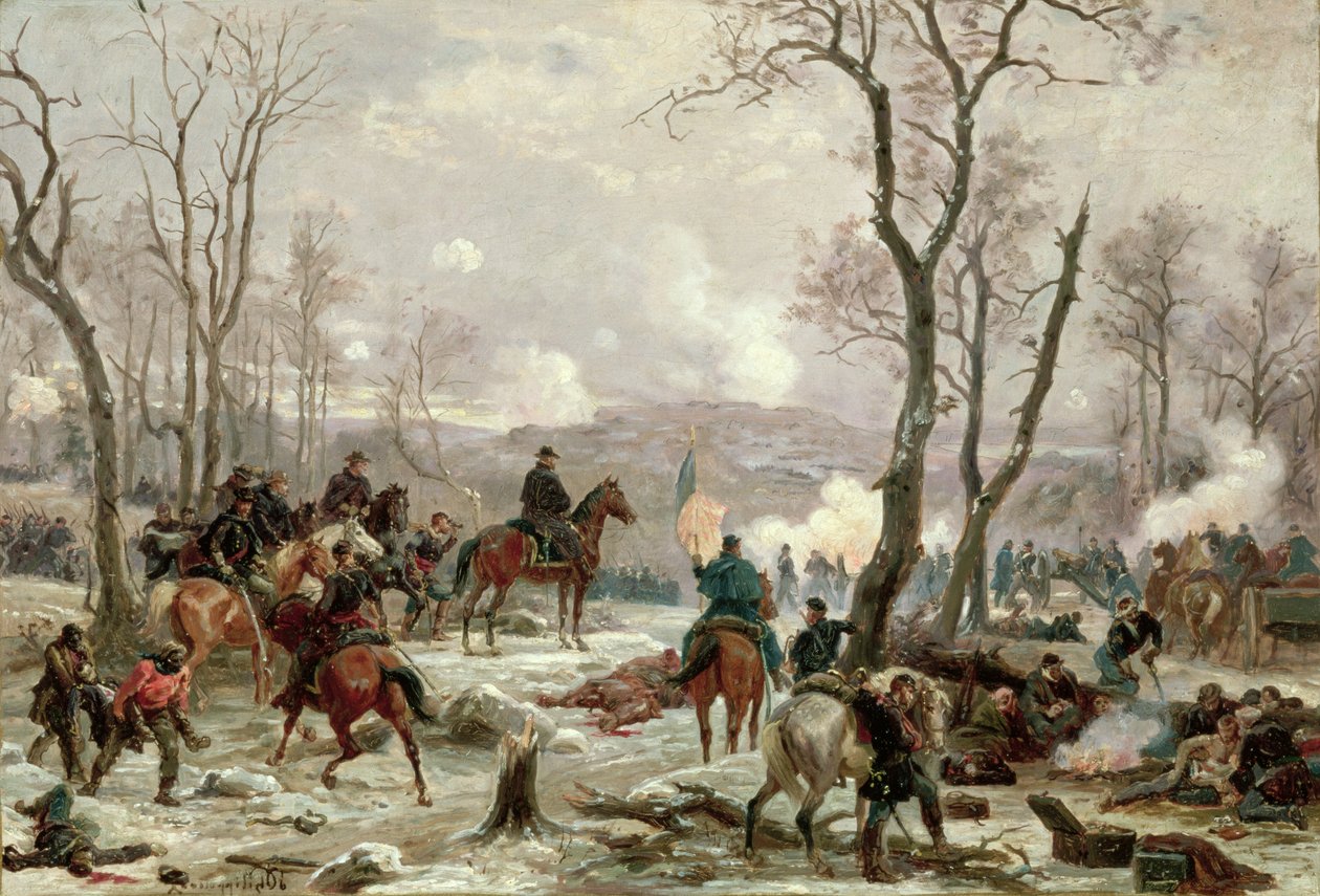 Kenraali Grant katselee taistelukenttää Fort Donelsonissa, n. 1863 tekijältä Paul Phillipoteaux