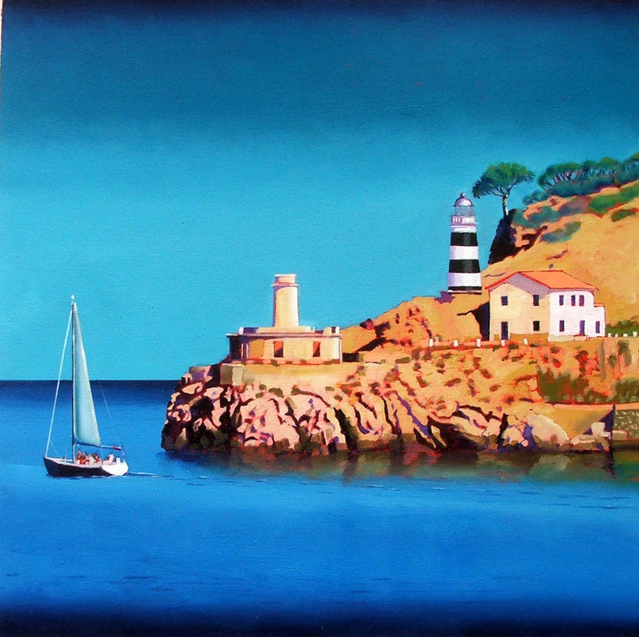 Port Soller 2 (akryyli aluksella) tekijältä Paul Powis