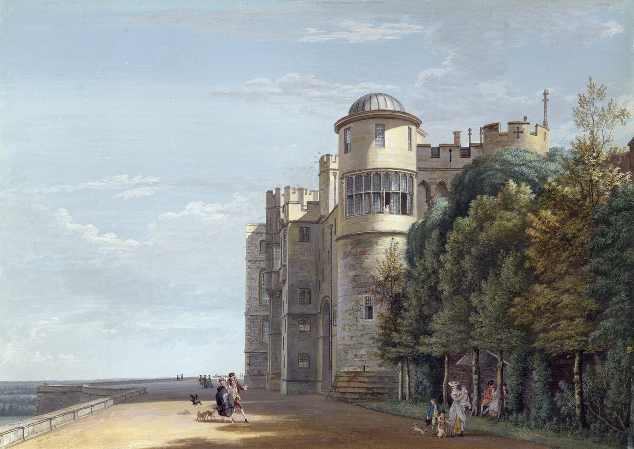 North Terrace, Windsorin linna, katsoen itään tekijältä Paul Sandby