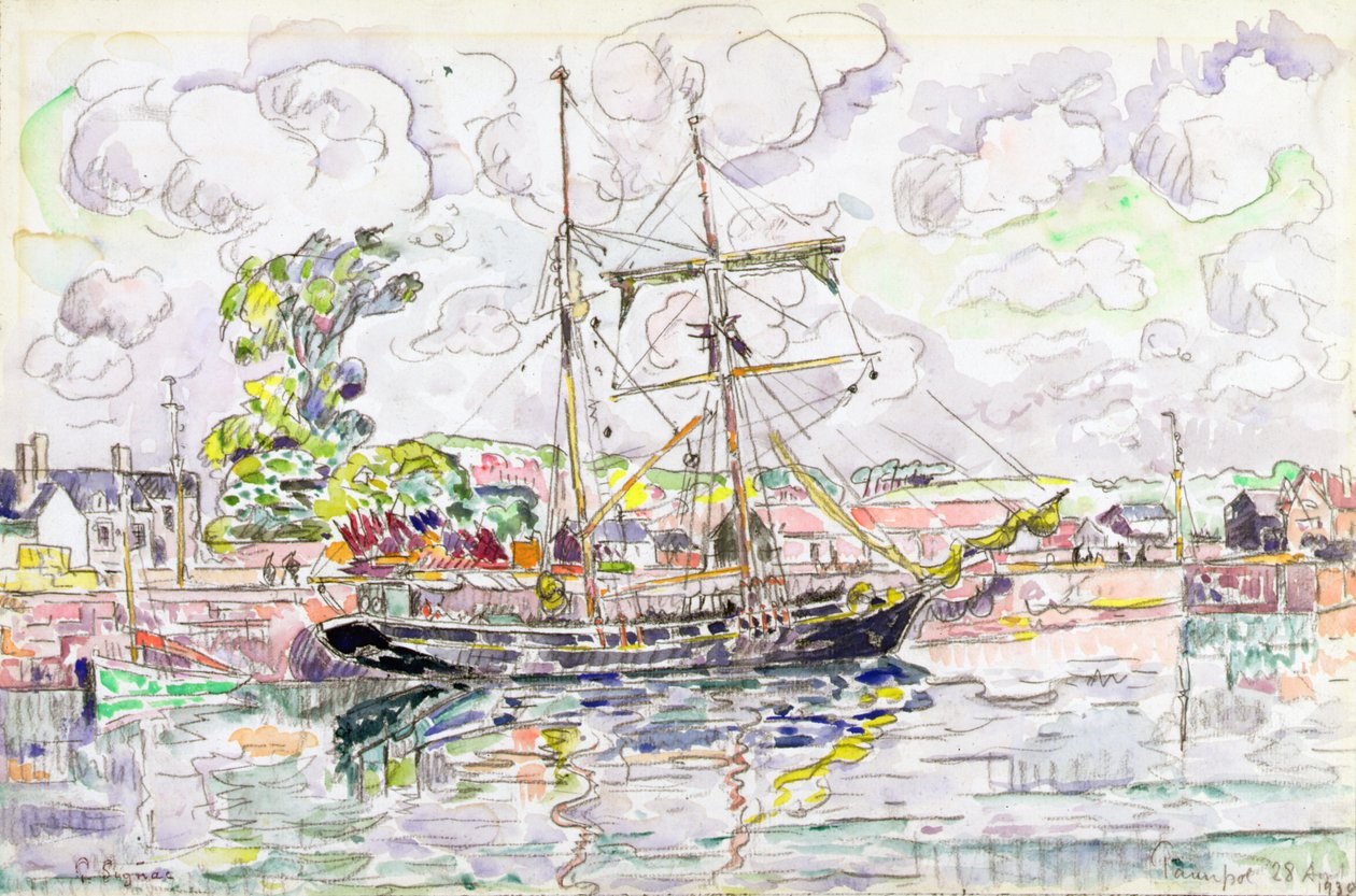 Paimpol, 1930 (wc kynällä paperille) tekijältä Paul Signac