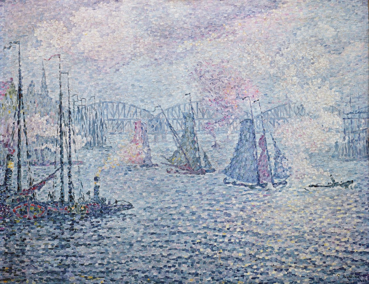 Rotterdamin satama, tai Huurut, 1906 tekijältä Paul Signac