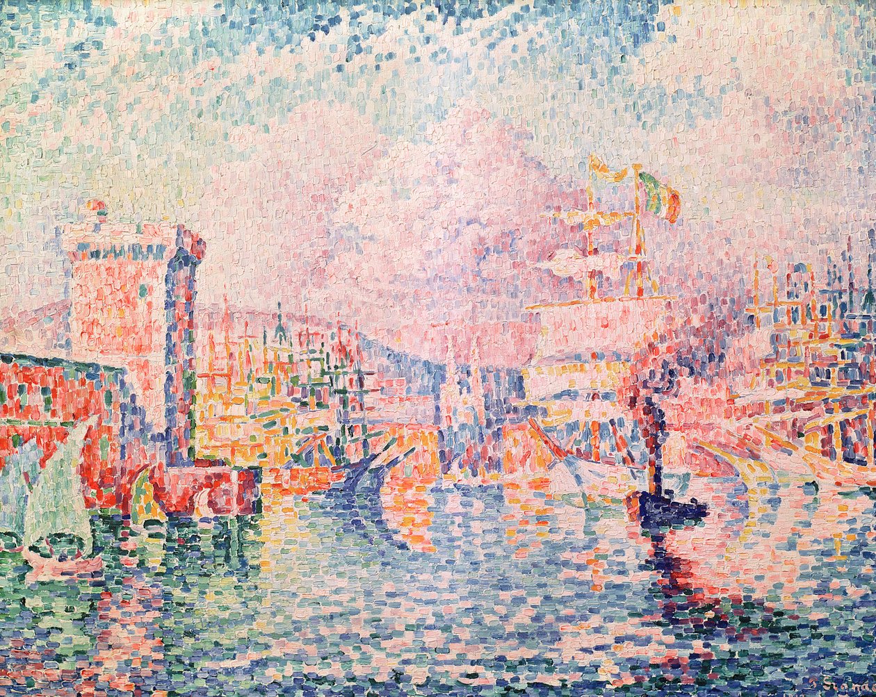 Punainen torni (Marseillen sataman sisäänkäynti), 1913 tekijältä Paul Signac
