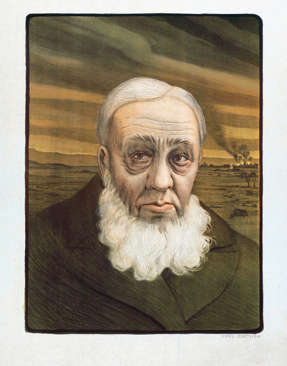 Paul Krugerin muotokuva (1825-1904) (kaiverrus) tekijältä Paul (after) Berthon