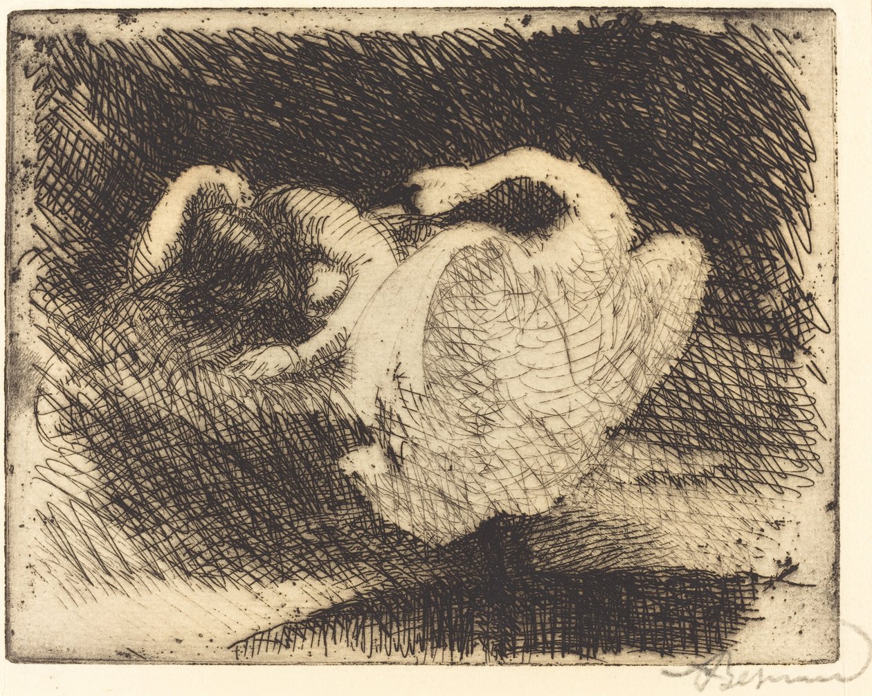 Leda Sleeping Leda nukahtaa, 1913. tekijältä Paul Albert Besnard