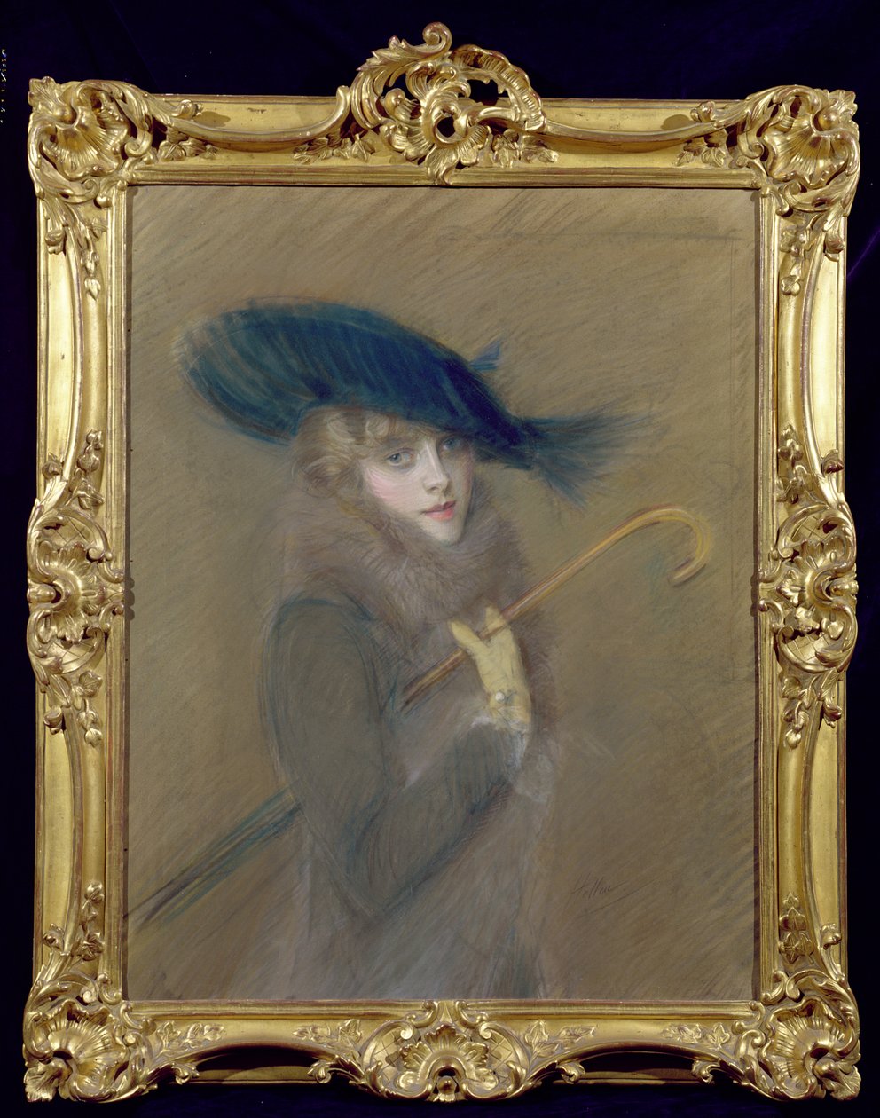Elegant Lady (pastelli paperille) tekijältä Paul Cesar Helleu