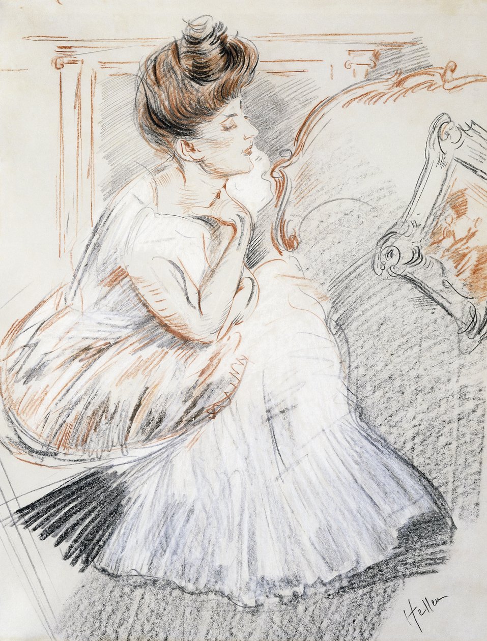 Madame Helleu, n. 1900-02 tekijältä Paul Cesar Helleu