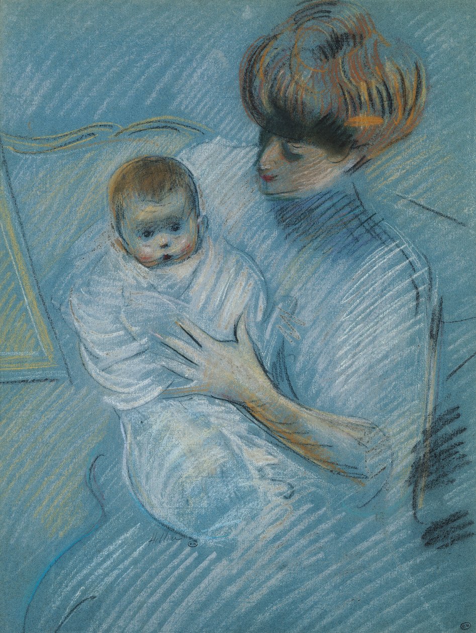 Äitiys (pastelli paperille) tekijältä Paul Cesar Helleu