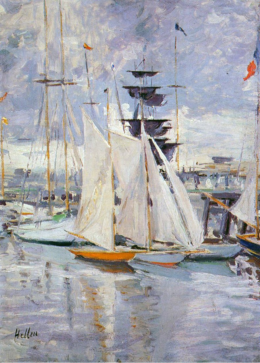 Harbour, Deauville, Normandia, 1912 tekijältä Paul Cesar Helleu