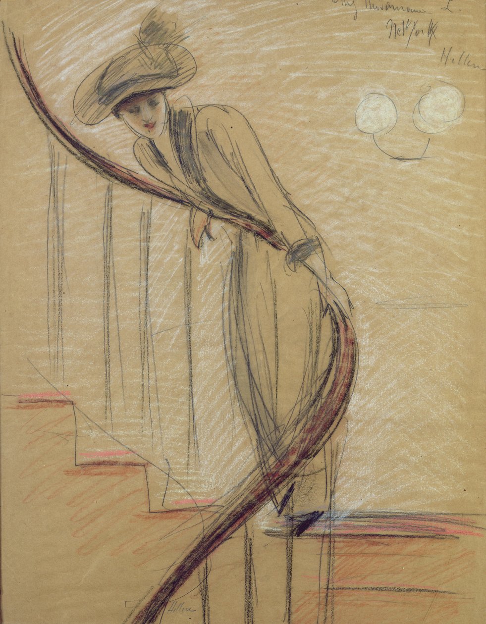 Portaikko (värikynä paperille) tekijältä Paul Cesar Helleu