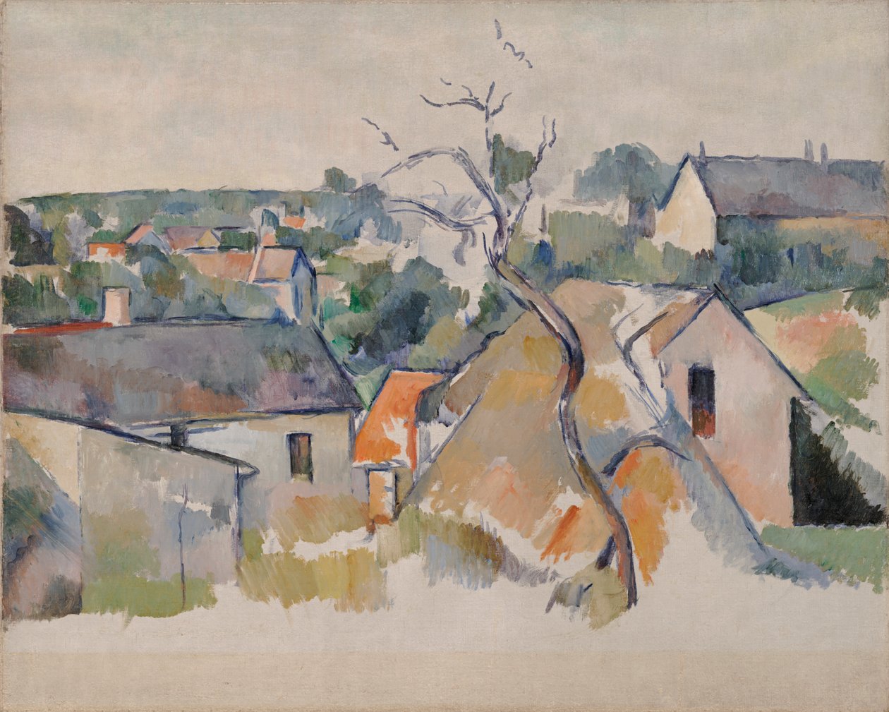 The Rooftops, n. 1898 (öljy kankaalle) tekijältä Paul Cézanne