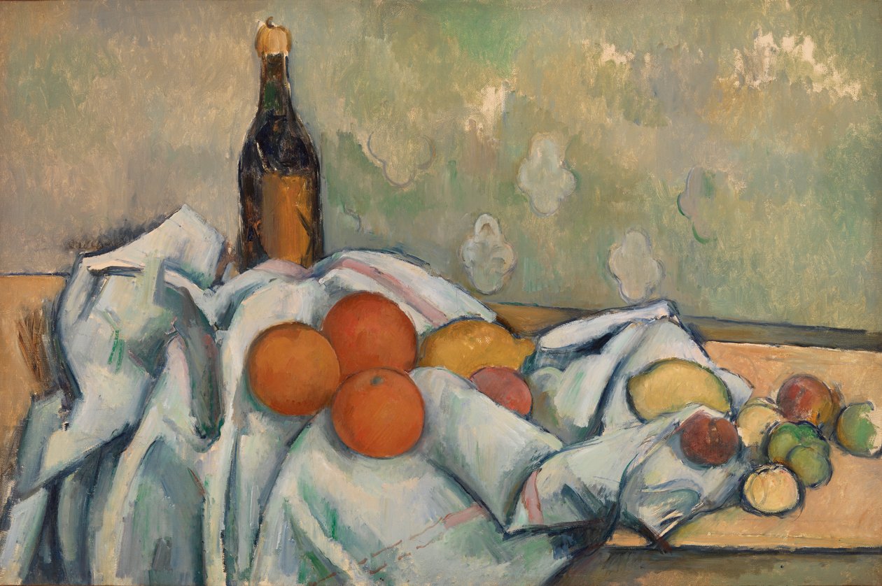 Pullo ja hedelmät tekijältä Paul Cézanne